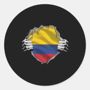 Super Colombian Heritage Proud Colombia Roots Flag Classic Round Sticker