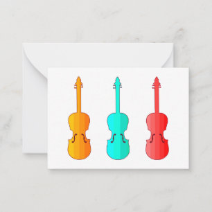Super colourful violins trio Flat Note Card