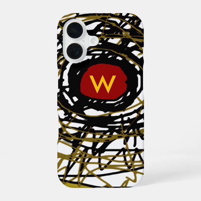 super-cool abstraction with initial iPhone 16 case (Back)