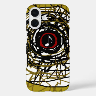 super-cool abstraction with musical-note iPhone 16 case