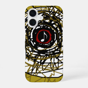 super-cool abstraction with musical-note iPhone 16 case