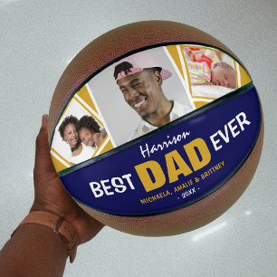 Super Cool  'BEST DAD EVER' Photo and Name Basketball