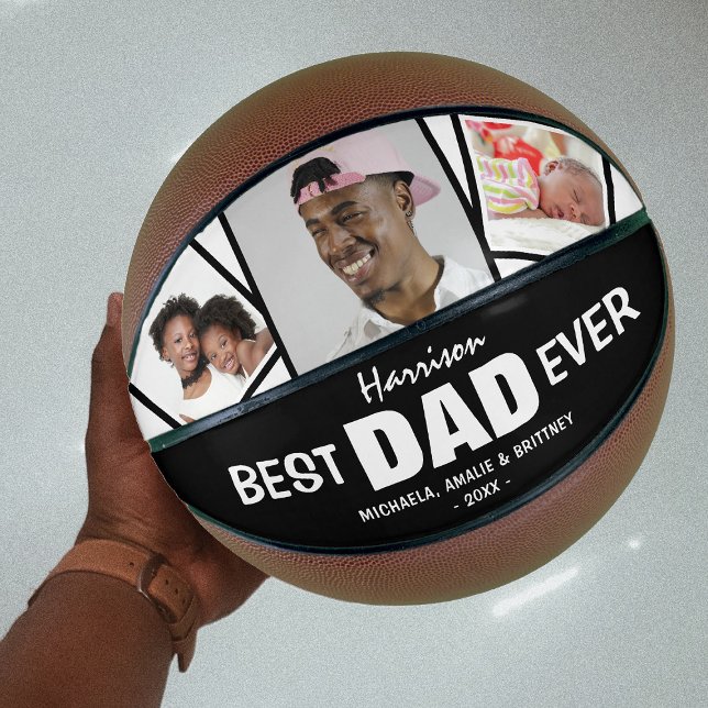 Super Cool  'BEST DAD EVER' Photo and Name Basketball (Creator Uploaded)