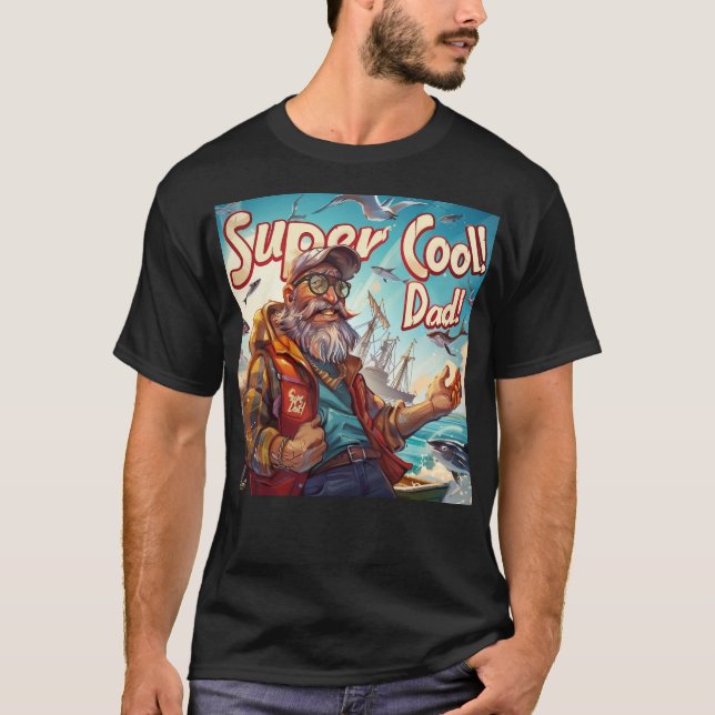 Super Cool Dad Digital Art T-Shirt (Front)
