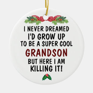 Super Cool Grandson Killing It & Custom Photo Ceramic Tree Decoration