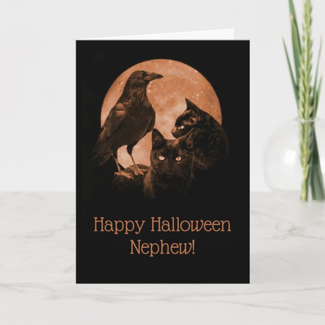 Super Cool Happy Halloween Nephew Card (Front)