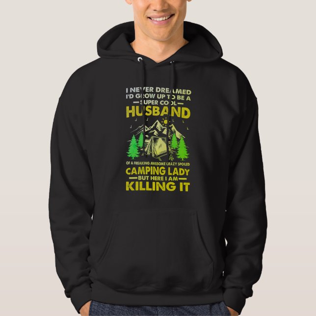 Super Cool Husband of Camping Lady Funny Camper  Hoodie (Front)