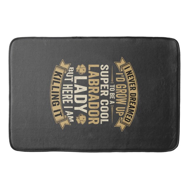 Super Cool Labrador Lady Dog Lover Bath Mat (Front)