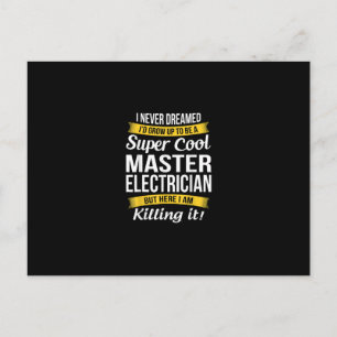 Super Cool Master Electrician  Funny Gift Postcard