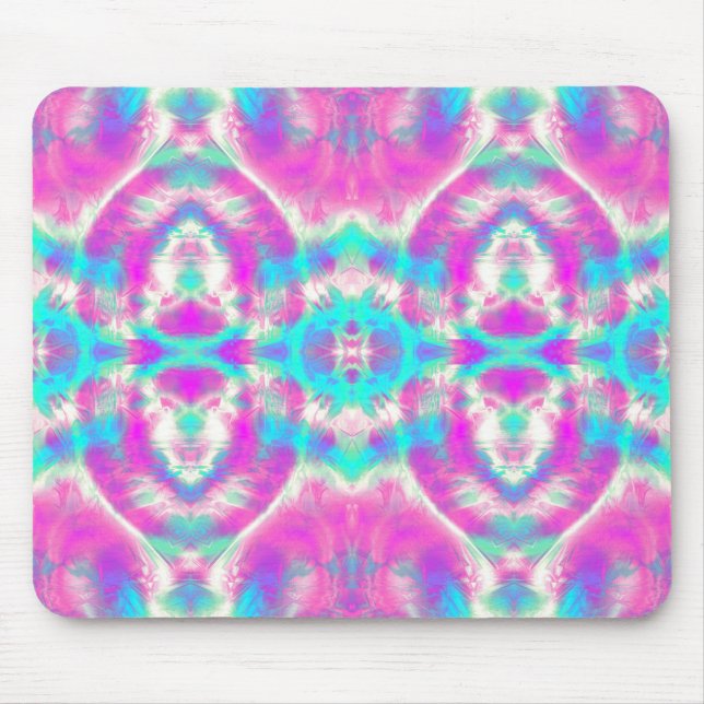 Super Cool Pink and Blue Abstract Pattern Mouse Mat (Front)