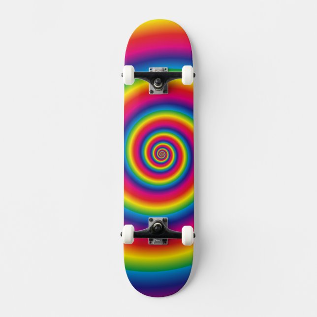 Super Cool Rainbow Swirl Skateboard (Front)