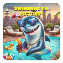 Super Cool Shark Wearing Sunglasses Sticker!