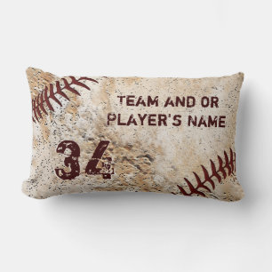 Super Cool Vintage Baseball Team Gifts PERSONALIZE Lumbar Cushion