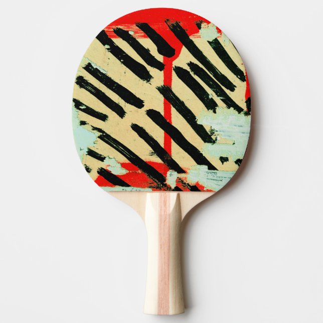 Super Cool Worn Wall Paper Paint Ping Pong Paddle (Front)