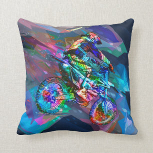 Super Crayon Coloured Dirt Bike Downhill Cushion