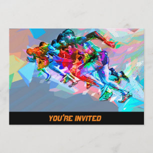 Super Crayon Coloured Sprinters Invitation