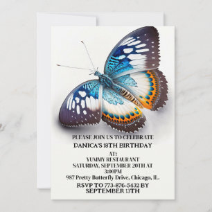 Super Creative Butterfly Art Birthday Party Invitation