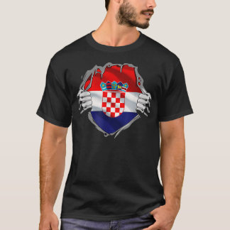 Super Croatian Heritage Proud Croatia Roots Flag T-Shirt