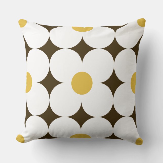 Super cute 60s 70s retro floral pillow (Front)