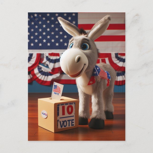 Super Cute Adorable Donkey Vote Postcard (Front)