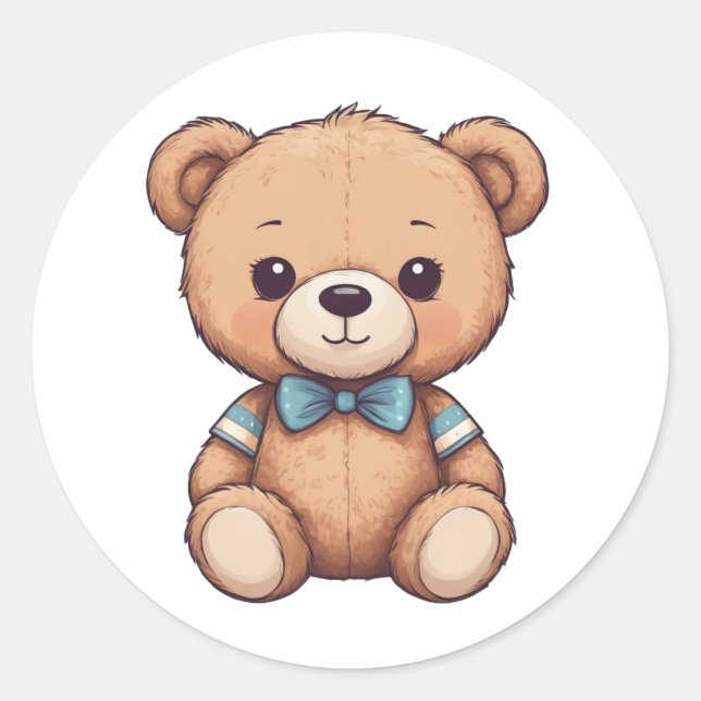 super cute adorable teddy bear sticker (Front)