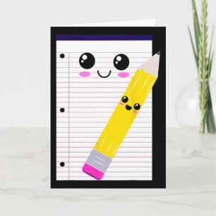 Super Cute And Fun Writing Pad And Pencil Kawaii C Card