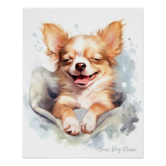 Super cute angel sleeping puppy Chihuahua Dog 002  Poster