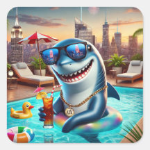 Super Cute Aries Shark Zodiac Sticker