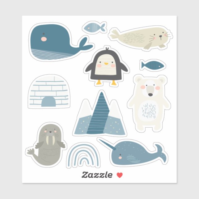 Super cute artic animals and fish themed   (Sheet)