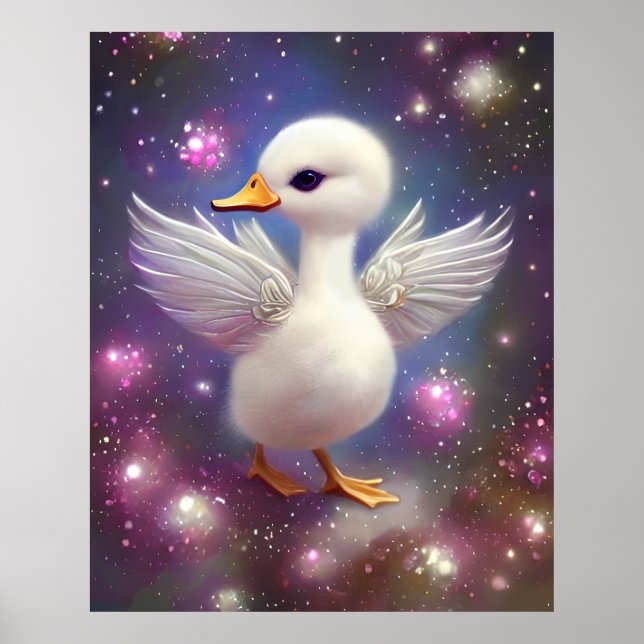 Super Cute Baby Swan Graphic Poster (Front)