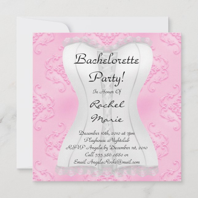 Super Cute Bachelorette Party Invitation (Front)