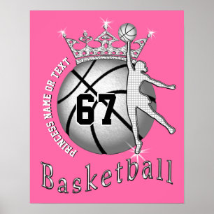 Super Cute Basketball Posters with Name and Number