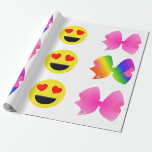 Super Cute Big Rainbow Bow Wrapping Paper