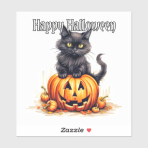 Super Cute Black Kitty Cat Happy Halloween