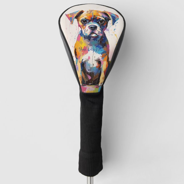 Super Cute Boxer Dog Puppy 002 - Xeno Lucilfer Golf Head Cover (Front)
