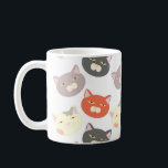 Super Cute Cat Heads Cartoon Fun Pattern Coffee Mug<br><div class="desc">A super cute multiple cat heads cute kitty faces different fur patterns cat variety pattern tabbies,  tuxedo cats,  grey cats,  kitty breeds illustrated digital art pet love I heart my kitten fun cartoon cute deluxe ceramic coffee tea or cocoa mug. Get an epic cartoon design cup today.</div>