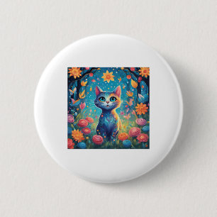 Super Cute Cat With Beautiful Blue Eyes Sticker 6 Cm Round Badge