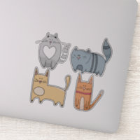 Super cute CATS set of 4  Laptop Stickers