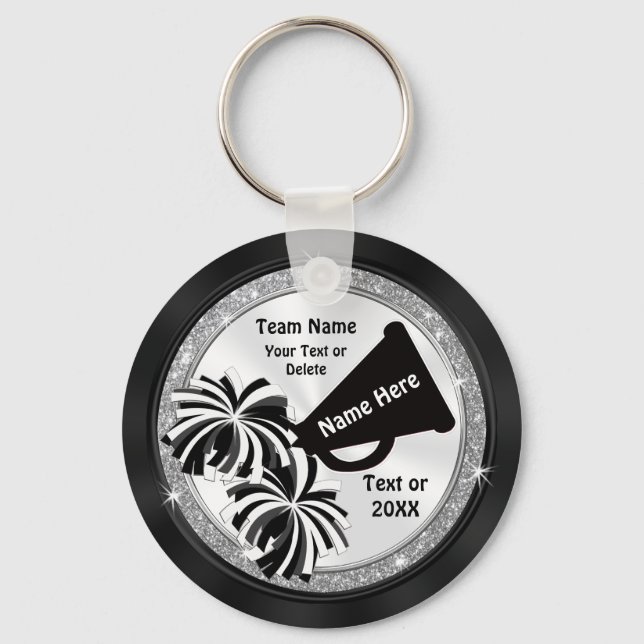 Super Cute Cheer Goodie Bag Stuffers, Personalized Key Ring (Front)