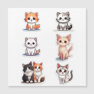 Super Cute Chibi Kitten Stickers Collection - Pack