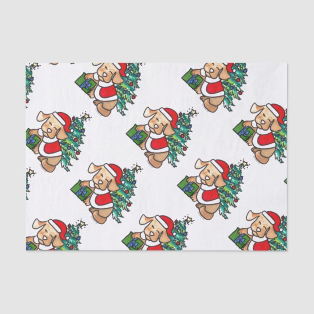 Super Cute Christmas Dog Tissue paper (Front)
