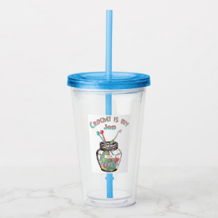 Super Cute “Crochet Is My Jam” Acrylic Tumbler