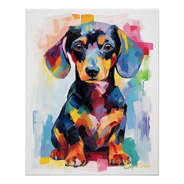 Super Cute Dachshund Dog Puppy 004 - Xeno Lucilfer Poster (Front)