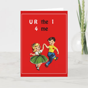 Super Cute Dancing Valentine's Children  Thank You Card