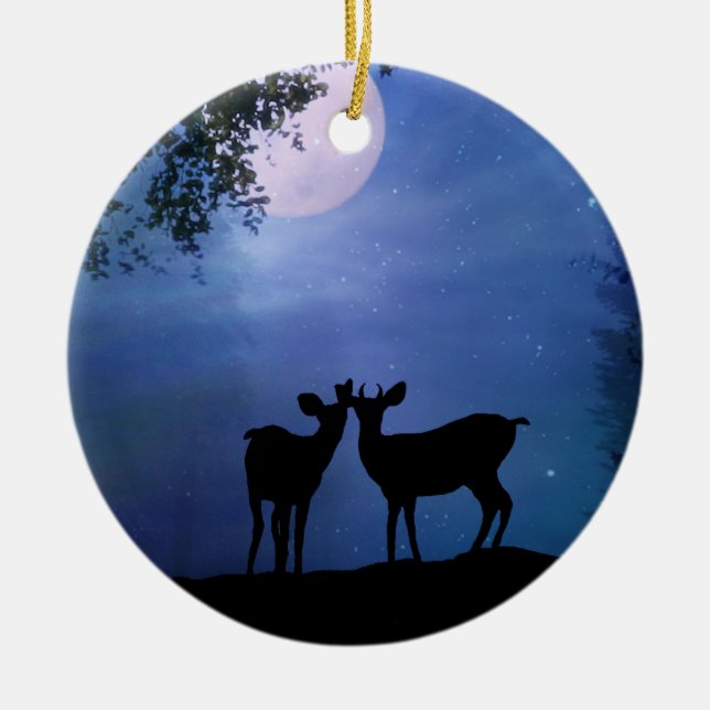 Super Cute Deer First Christmas Together Ornament (Front)