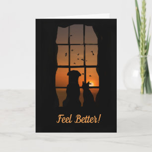 Super Cute Dog and Cat Feel Better Card
