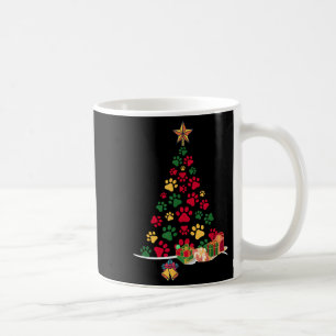 Super Cute Dog Paws Print Christmas Tree Coffee Mug