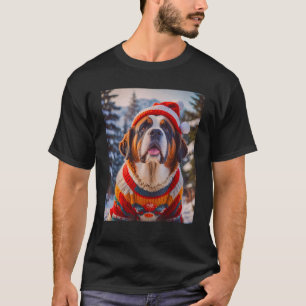 super cute dogs fashion victims Saint Bernard Chri T-Shirt