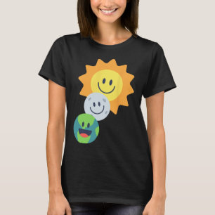 Super Cute Earth Moon Sun Solar Eclipse 2024 Funny T-Shirt