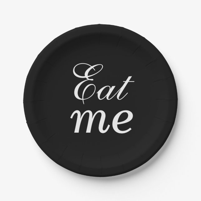 Super Cute Eat Me Plate - black (Front)